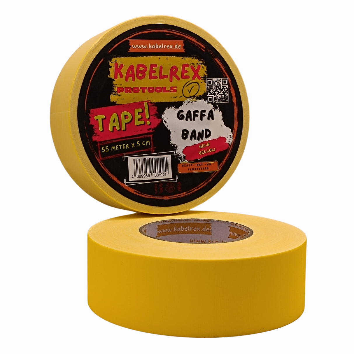 Gaffer Tape Gelb – 5 cm x 55 m Extra Stark & 10% Mehr Länge!