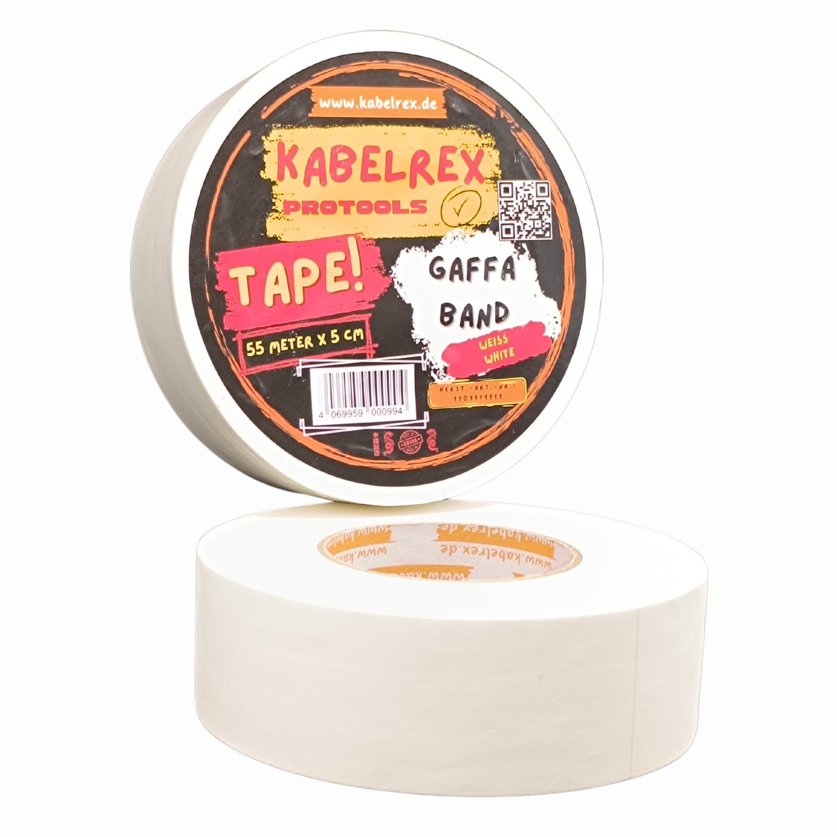 Gaffer Tape Weiß - 5 cm x 55 m-Extra Stark & 10% mehr Länge!