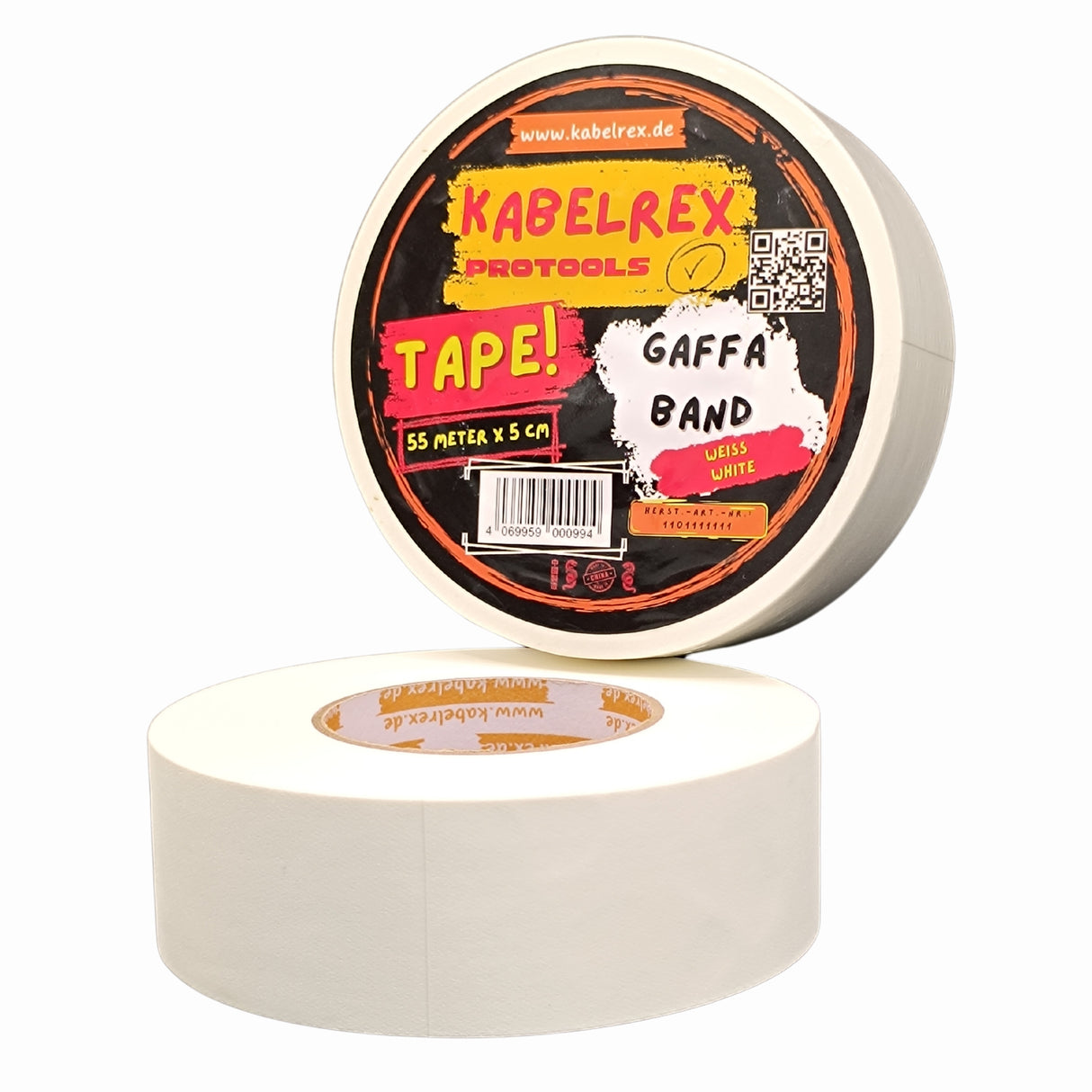 Gaffer Tape Weiß - 5 cm x 55 m-Extra Stark & 10% mehr Länge!