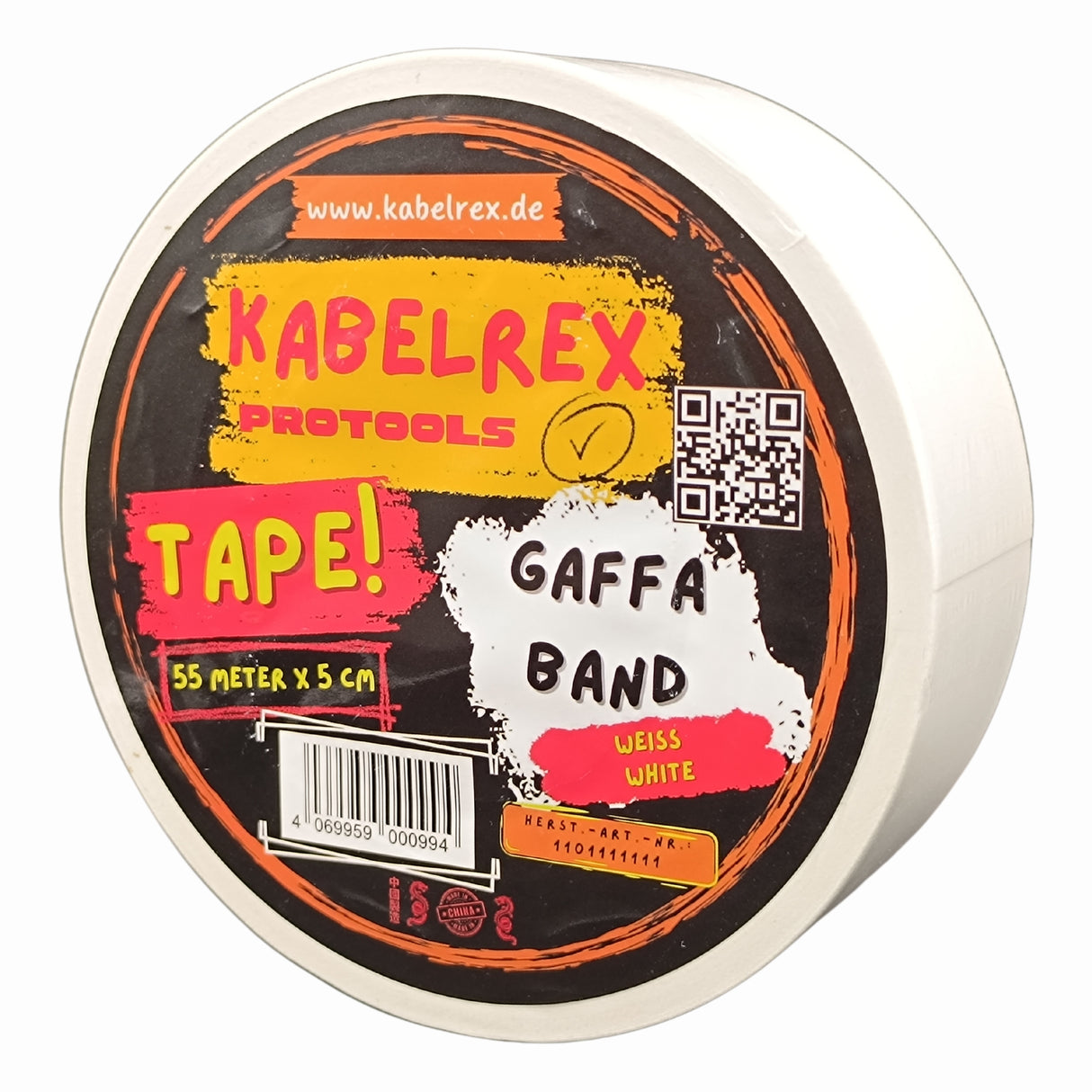 Gaffer Tape Weiß - 5 cm x 55 m-Extra Stark & 10% mehr Länge!