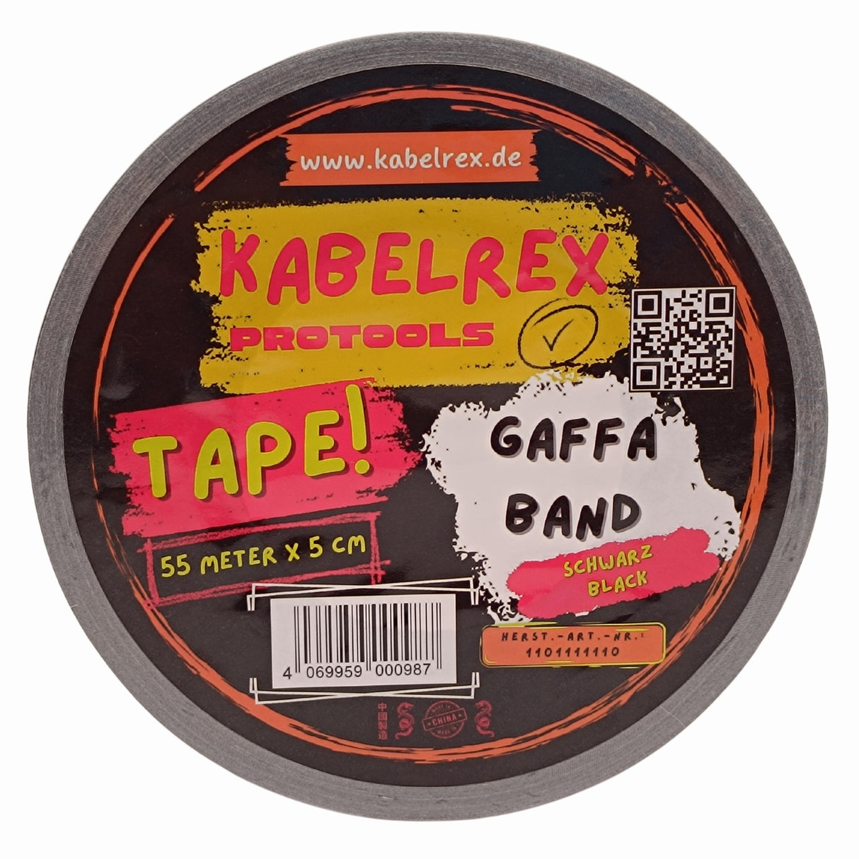 Gaffer Tape Schwarz - 5cm x 55m – Extra Stark & 10% Mehr Länge!