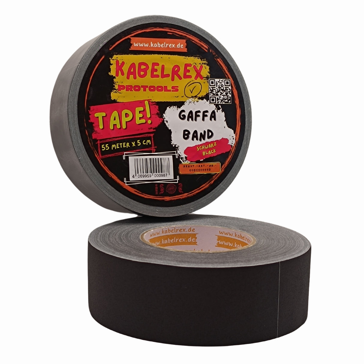 Gaffer Tape Schwarz - 5cm x 55m – Extra Stark & 10% Mehr Länge!