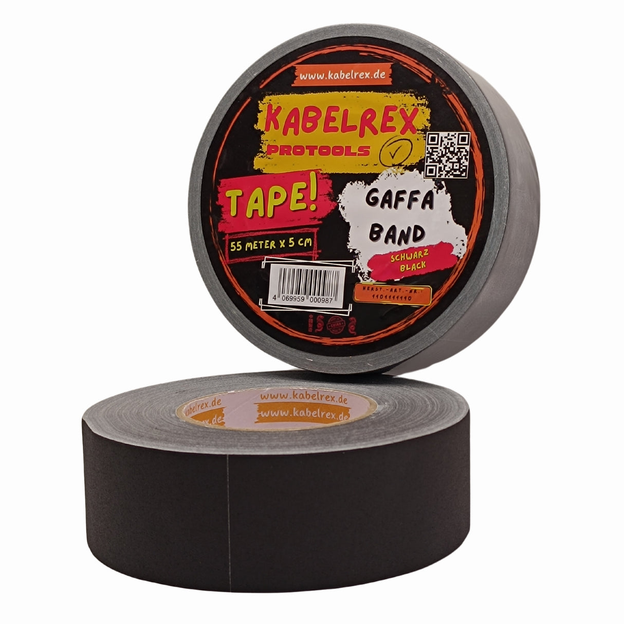 Gaffer Tape Schwarz - 5cm x 55m – Extra Stark & 10% Mehr Länge!