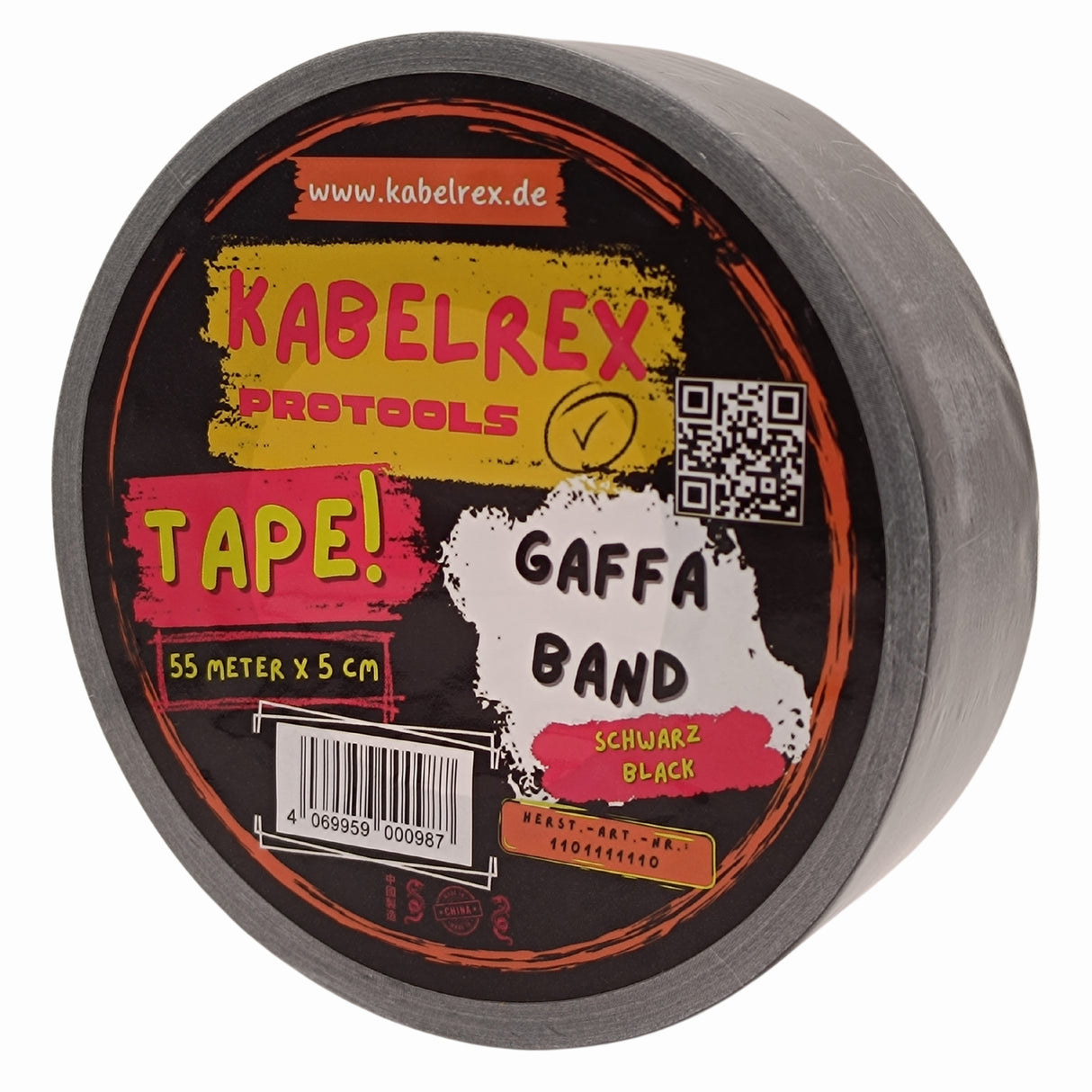 Gaffer Tape Schwarz - 5cm x 55m – Extra Stark & 10% Mehr Länge!